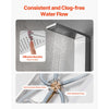 VEVOR Shower Panel Tower System with Rainfall Waterfall Shower Head, 53 in Brushed Stainless Steel Shower Column, 5-Function Faucet, Wall-Mount Rain Massage System with 2 Body Jet, Handheld, Tub Spout