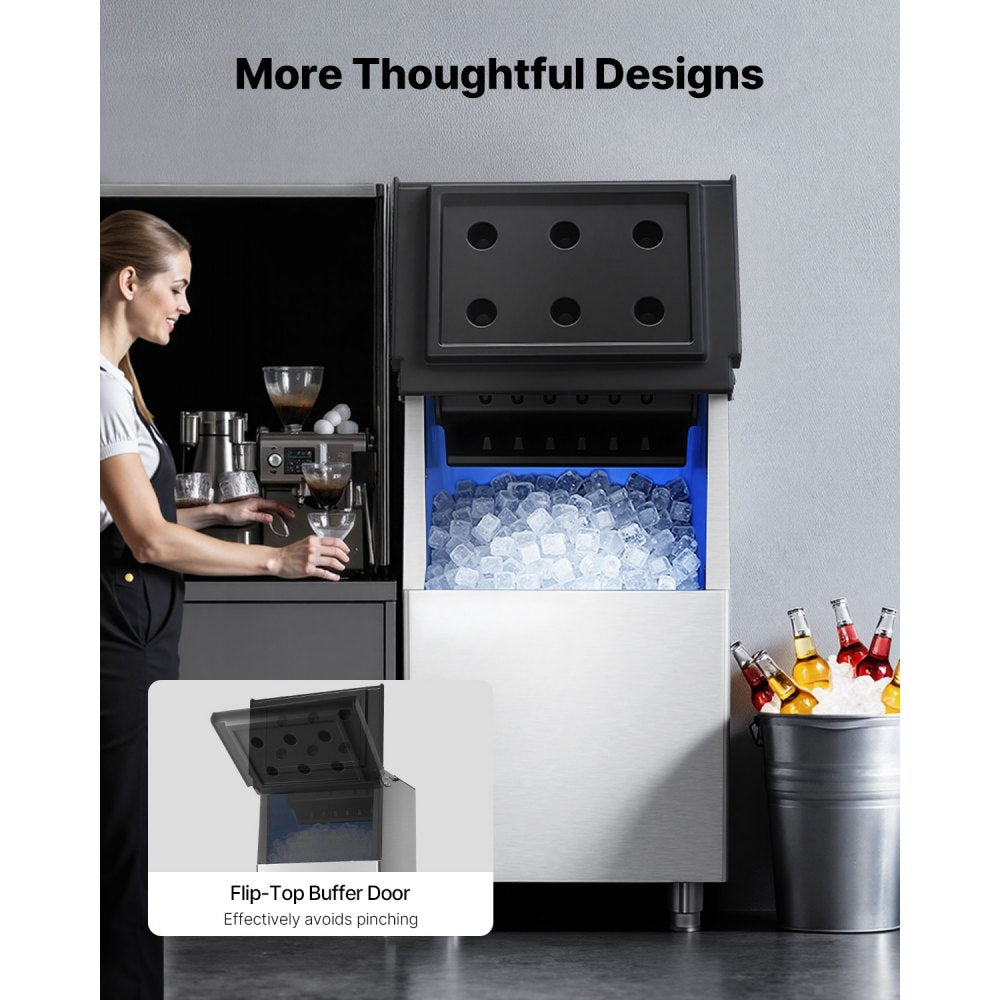 VEVOR Commercial Ice Maker Storage Bin, 250 LBS Capacity Ice-Bin, Commercial Ice Storage Bin with Adjustable Anti-slip Rubber Feet, Suitable for Restaurant Hotel and Beverage Shops