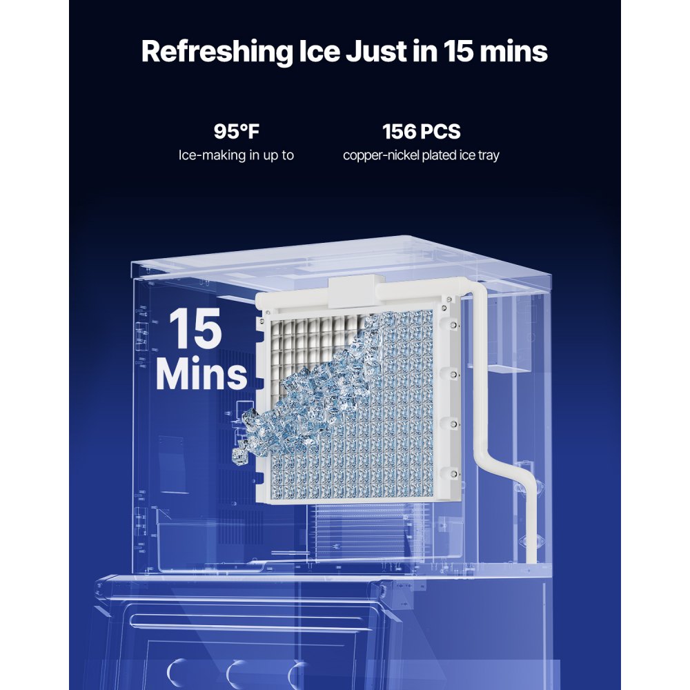 VEVOR Commercial Ice Maker Machine - Head, 360 Lbs/Day Stainless Steel Ice Machine with Self-Cleaning, 156 PCS Ice Tray, Adjustable Thickness, Ideal for Restaurant Bar Cafe Hotel - Head Only