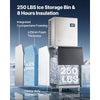 VEVOR Commercial Ice Maker Machine 690 Lbs/24H Ice-Making Stainless Steel, for Bar Cafe Restaurant Business, Ice Ready in 15 Mins, Freestanding with 250 Lbs Ice Storage Bin and Auto Self-Cleaning