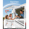 VEVOR Concession Window 36x24 in, Aluminum Alloy Frame Service Window for Food Truck, Up to 85 Degrees Stand Serving Window with Awning Door and Drag Hook, Rainwater Resistant for Concession Trailers