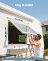 VEVOR Concession Window 36x36 in, Aluminum Alloy Frame Service Window for Food Truck, Up to 85 Degrees Stand Serving Window with Awning Door and Drag Hook, Rainwater Resistant for Concession Trailers