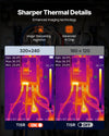 VEVOR Thermal Camera, 320 x 240 TISR Super Resolution, Thermal Imaging Camera with 2MP Visual Camera, 160 x 120 IR Resolution, 25 HZ Refresh Rate, -4°F to 1022°F, 4 Image Modes & 6 Color Palettes