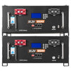 VEVOR 48V 100Ah LiFePO4 Lithium Battery, Built-in 100A BMS, 51.2V Server Rack LiFePO4 Battery with Bluetooth & Display, 5120Wh Capacity, 6000 Cycles, for Solar Energy Storage Home Backup Power, 2 Pack