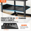 VEVOR 2U Server Rack Shelf, 16"/406mm Depth, 50lbs Max Load Capacity Vented Cantilever or Wall Mount Rack Mount Shelf with Tray, Good Air Circulation for 19"/482.6mm Network Cabinet or Equipment Rack
