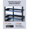 VEVOR 1U Server Rack Shelf, 4 PCS, 50 lbs Max Load-Bearing Vented Cantilever, Wall Mount or Rack Mount Shelf with Tray, 10 in Depth, Good Air Circulation for 19 Inch Cabinet Computer Network Equipment