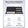 VEVOR 1U Server Rack Shelf, 4 PCS, 50 lbs Max Load-Bearing Vented Cantilever, Wall Mount or Rack Mount Shelf with Tray, 10 in Depth, Good Air Circulation for 19 Inch Cabinet Computer Network Equipment