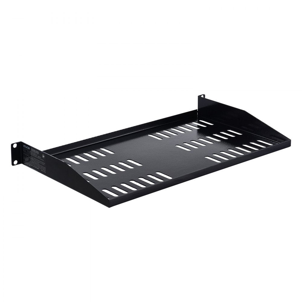 VEVOR 1U Server Rack Shelf, 4 PCS, 50 lbs Max Load-Bearing Vented Cantilever, Wall Mount or Rack Mount Shelf with Tray, 10 in Depth, Good Air Circulation for 19 Inch Cabinet Computer Network Equipment
