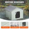 VEVOR Heated Cat House, Outdoor Kitty Shelter with Adjustable Temperature and Timer, 600D Oxford Cloth Foldable Cat Shelter with Heated Pad  for Winter to Stay Warm and Cozy, Green (Middle)