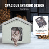 VEVOR Heated Cat House, Outdoor Kitty Shelter with Adjustable Temperature and Timer, 600D Oxford Cloth Foldable Cat Shelter with Heated Pad  for Winter to Stay Warm and Cozy, Green (Middle)