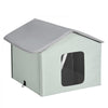 VEVOR Heated Cat House, Outdoor Kitty Shelter with Adjustable Temperature and Timer, 600D Oxford Cloth Foldable Cat Shelter with Heated Pad  for Winter to Stay Warm and Cozy, Green (Middle)