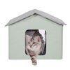 VEVOR Heated Cat House, Outdoor Kitty Shelter with Adjustable Temperature and Timer, 600D Oxford Cloth Foldable Cat Shelter with Heated Pad  for Winter to Stay Warm and Cozy, Green (Middle)