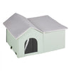 VEVOR Heated Cat House, Outdoor Kitty Shelter with Adjustable Temperature and Timer, 600D Oxford Cloth Foldable Cat Shelter with Heated Pad  for Winter to Stay Warm and Cozy, Green (Large)