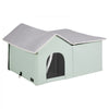VEVOR Heated Cat House, Outdoor Kitty Shelter with Adjustable Temperature and Timer, 600D Oxford Cloth Foldable Cat Shelter with Heated Pad  for Winter to Stay Warm and Cozy, Green (Large)