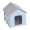 VEVOR Heated Cat House, Outdoor Kitty Shelter with Timer, 600D Oxford Cloth Foldable Cat Shelter with Heated Pad  for Winter to Stay Warm and Cozy, Blue (Small)