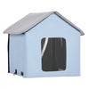 VEVOR Heated Cat House, Outdoor Kitty Shelter with Timer, 600D Oxford Cloth Foldable Cat Shelter with Heated Pad  for Winter to Stay Warm and Cozy, Blue (Small)