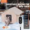 VEVOR Elevated Heated Cat House, Outdoor Kitty Shelter with Timer, 600D Oxford Cloth Foldable Cat Shelter with Heated Pad for Winter to Stay Warm and Cozy, Brown (Middle)