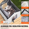 VEVOR Heated Cat House, Outdoor Kitty Shelter with Timer, 600D Oxford Cloth Foldable Cat Shelter with Heated Pad  for Winter to Stay Warm and Cozy, Gray (Middle)
