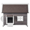 VEVOR Outdoor Cat House Weatherproof, Feral Cat Shelter for Multiple Cats, Outdoor Wooden Cat House with Large Side Door, PVC Door Flaps, Open Roof, Clear Window, 22"L x 30"W x 26"H