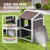 VEVOR Outdoor Cat House Weatherproof, Feral Cat Shelter for Multiple Cats, 2-story Large Outdoor Wooden Cat House with Doors, PVC Door Flaps, A Clear Window, 23"L x 26"W x 36"H