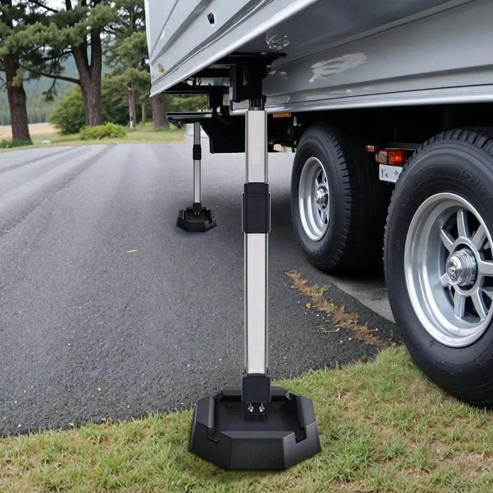 VEVOR RV Leveling Pads, 4-Pack Rubber Trailer Jack Pads, Each with 5000 lbs Capacity, Jack Stabilizer Pad with Large Surface Area, Suitable for 5.5" Square Jack Feet, 5th Wheels Class A/C Motorhomes