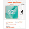 VEVOR Balance Board, 360° Rotating Wobble Board Trainer for Adults 3-Level Adjustable, Wooden Balance Training Equipment, Slip-Resistant Surface for Core Workout, Standing Desk Exercise, Home Gym