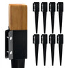 VEVOR Fence Post Anchor Ground Spike, 8 Pack 24 x 4 x 4 Inches Outer Diameter (Inner Diameter 3.5 x3.5 Inches), Metal Black Powder Coated Post Stake Ground, for Mailbox Deck Garden Railing