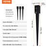 VEVOR Fence Post Anchor Ground Spike, 4 Pack 36 x 4 x 4 Inches Outer Diameter (Inner Diameter 3.5 x3.5 Inches), Metal Black Powder Coated Post Stake Ground, for Mailbox Deck Garden Railing
