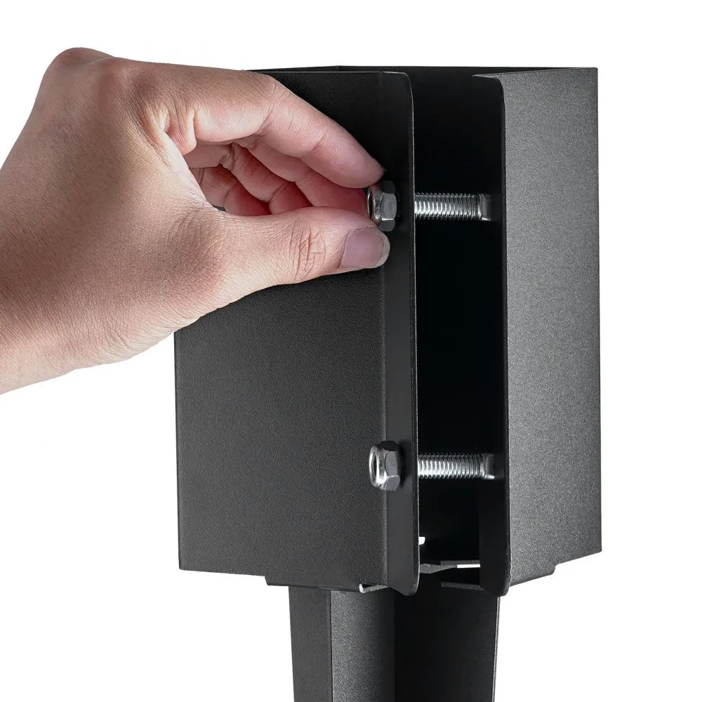 VEVOR Fence Post Anchor Ground Spike, 4 Pack 36 x 4 x 4 Inches Outer Diameter (Inner Diameter 3.5 x3.5 Inches), Metal Black Powder Coated Post Stake Ground, for Mailbox Deck Garden Railing