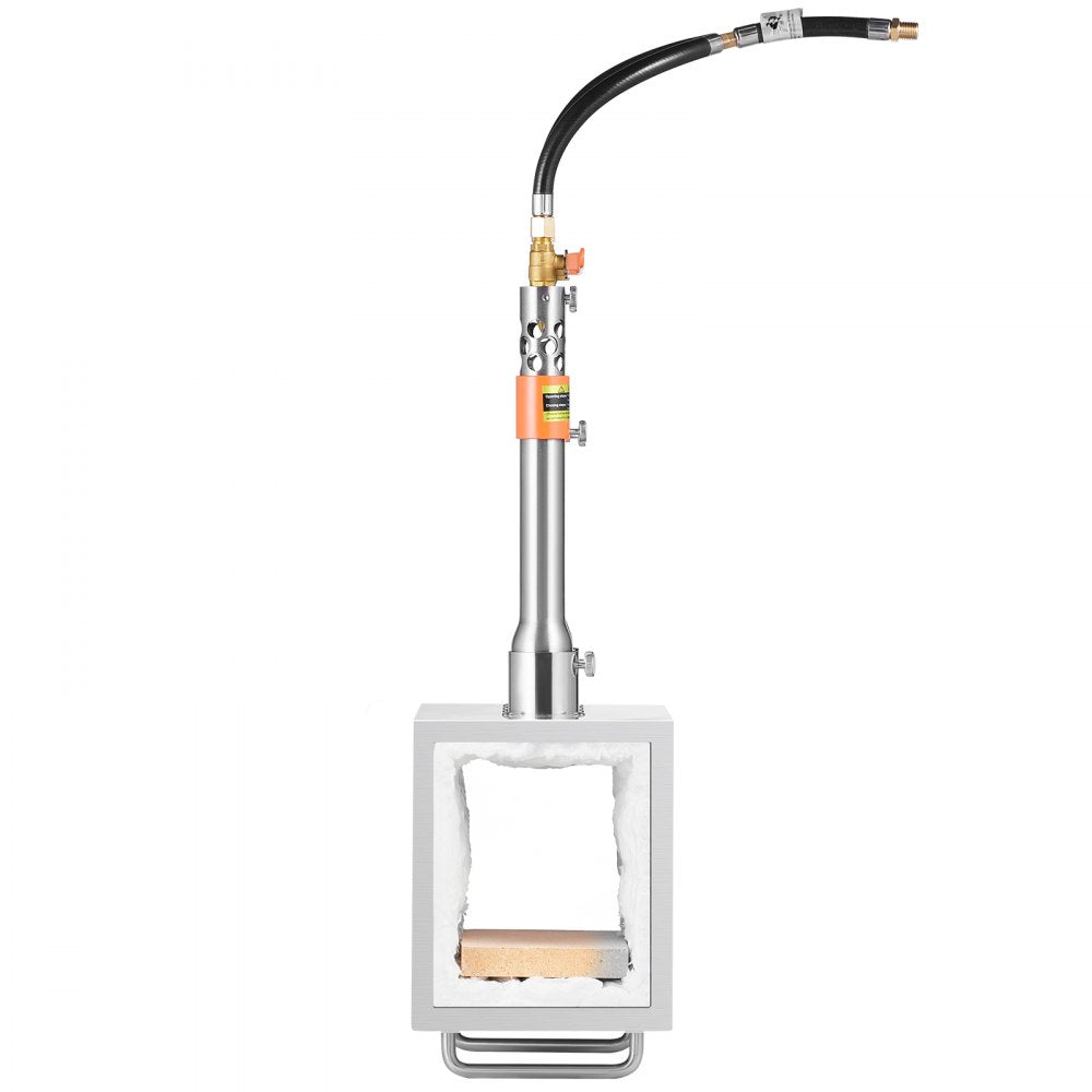VEVOR Portable Propane Forge, 2 Burner Farrier Forge, 2600℉ Tool and Knife Making Blacksmithing Gas Forge, Large Capacity Square Stainless Steel Gas Forging Tools and Equipment for Metal Forging