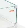VEVOR Fire Pit Wind Guard, 38 x 10.5 x 6 Inch Glass Wind Guard, Rectangular Glass Shield, 0.3\" Thick Fire Table, Clear Tempered Glass Flame Guard, Steady Feet Tree Pit Guard for Propane, Gas, Outdoor