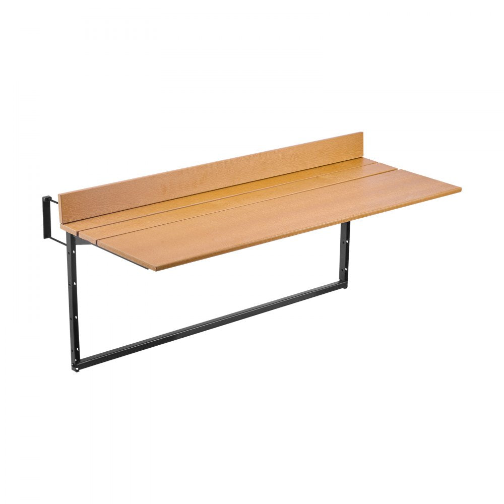 VEVOR Balcony Hanging Table, 15 x 39 in Folding Balcony Railing Table, Outdoor Balcony Bar Table for Railings, 5-Level Adjustable, Fit Railing from 1" to 5.3", Serving Table for Patio & Deck