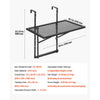VEVOR Balcony Hanging Table, 19 x 24 in Metal Folding Balcony Railing Table, Outdoor Balcony Bar Table for Railings, 5-Level Adjustable, Fit Railing from 1" to 4.7", Serving Table for Patio & Deck