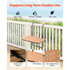 VEVOR Balcony Hanging Table, 25 x 24 in Folding Balcony Railing Table, Outdoor Balcony Bar Table for Railings, 4-Level Adjustable, Fit Railing from 1" to 8.27", Serving Table for Patio & Deck
