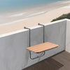 VEVOR Balcony Hanging Table, 25 x 24 in Folding Balcony Railing Table, Outdoor Balcony Bar Table for Railings, 4-Level Adjustable, Fit Railing from 1" to 8.27", Serving Table for Patio & Deck