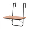 VEVOR Balcony Hanging Table, 25 x 24 in Folding Balcony Railing Table, Outdoor Balcony Bar Table for Railings, 4-Level Adjustable, Fit Railing from 1" to 8.27", Serving Table for Patio & Deck