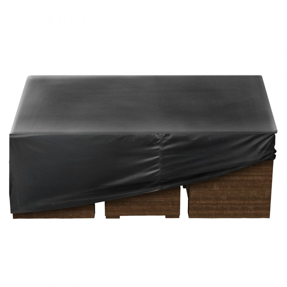 VEVOR Patio Furniture Cover, 420D Heavy Duty Waterproof Outdoor Dining Table and Chairs Cover, Large Squre Patio Table Covers with Air Vent for All Weather, 126L x 126W x 32H inch, Black