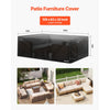 VEVOR Patio Furniture Cover, 420D Heavy Duty Waterproof Outdoor Dining Table and Chairs Cover, Large Rectangular Patio Table Covers with Air Vent for All Weather, 126L x 63W x 28H inch, Black