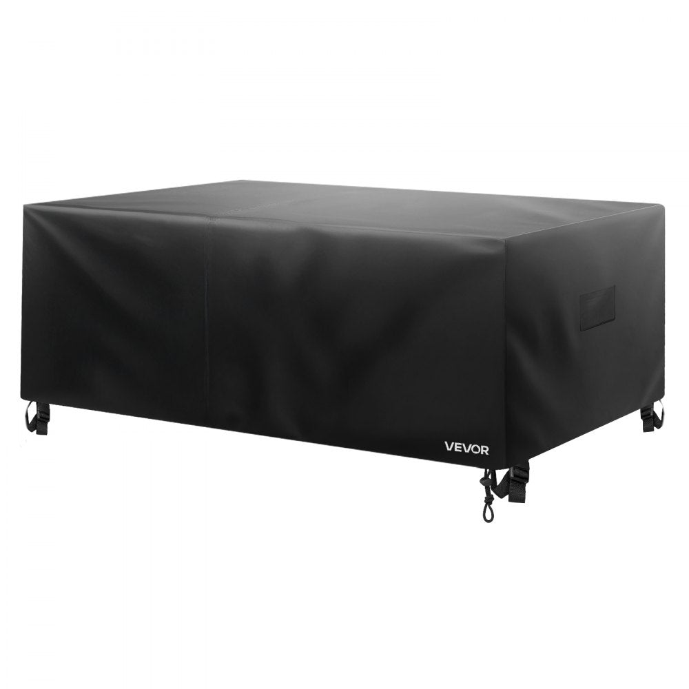 VEVOR Patio Furniture Cover, 420D Heavy Duty Waterproof Outdoor Dining Table and Chairs Cover, Large Rectangular Patio Table Covers with Air Vent for All Weather, 126L x 63W x 28H inch, Black