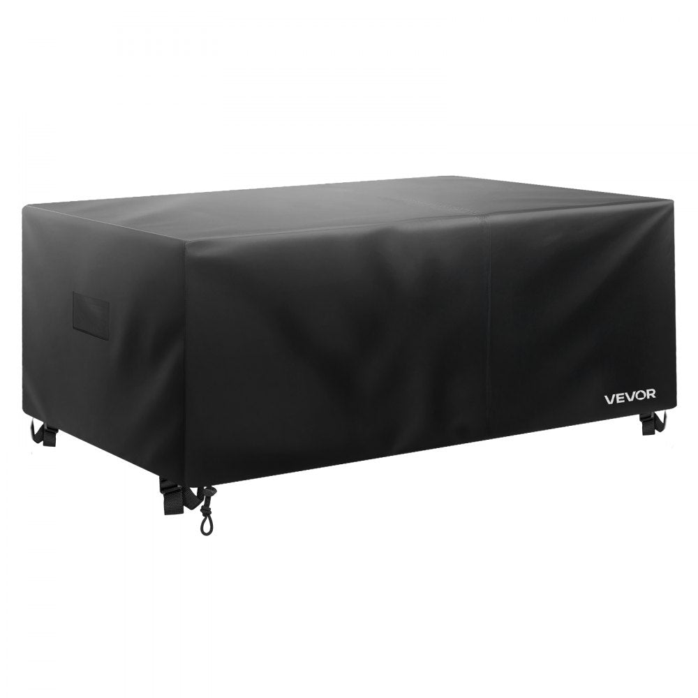 VEVOR Patio Furniture Cover, 420D Heavy Duty Waterproof Outdoor Dining Table and Chairs Cover, Large Rectangular Patio Table Covers with Air Vent for All Weather, 130L x 84W x 28H inch, Black