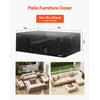 VEVOR Patio Furniture Cover, 420D Heavy Duty Waterproof Outdoor Dining Table and Chairs Cover, Large Rectangular Patio Table Covers with Air Vent for All Weather, 98L x 78W x 32H inch, Black