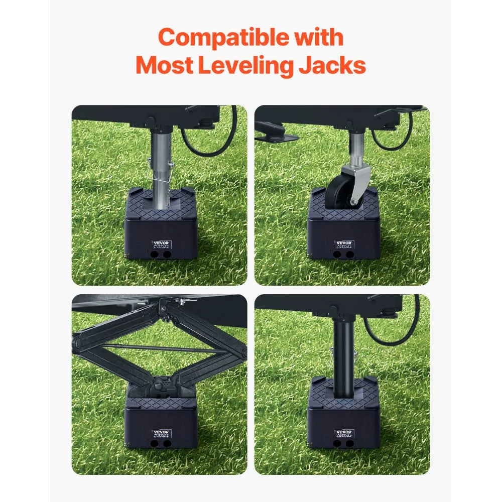 VEVOR Trailer Jack Block, 6" High Heavy Duty RV Leveling Block with 6000 lbs Capacity, RV Jack Stand, Motorcycle Stand, Stool, Camper Accessories for Travel Trailers, 5th Wheels Class A/C Motorhomes