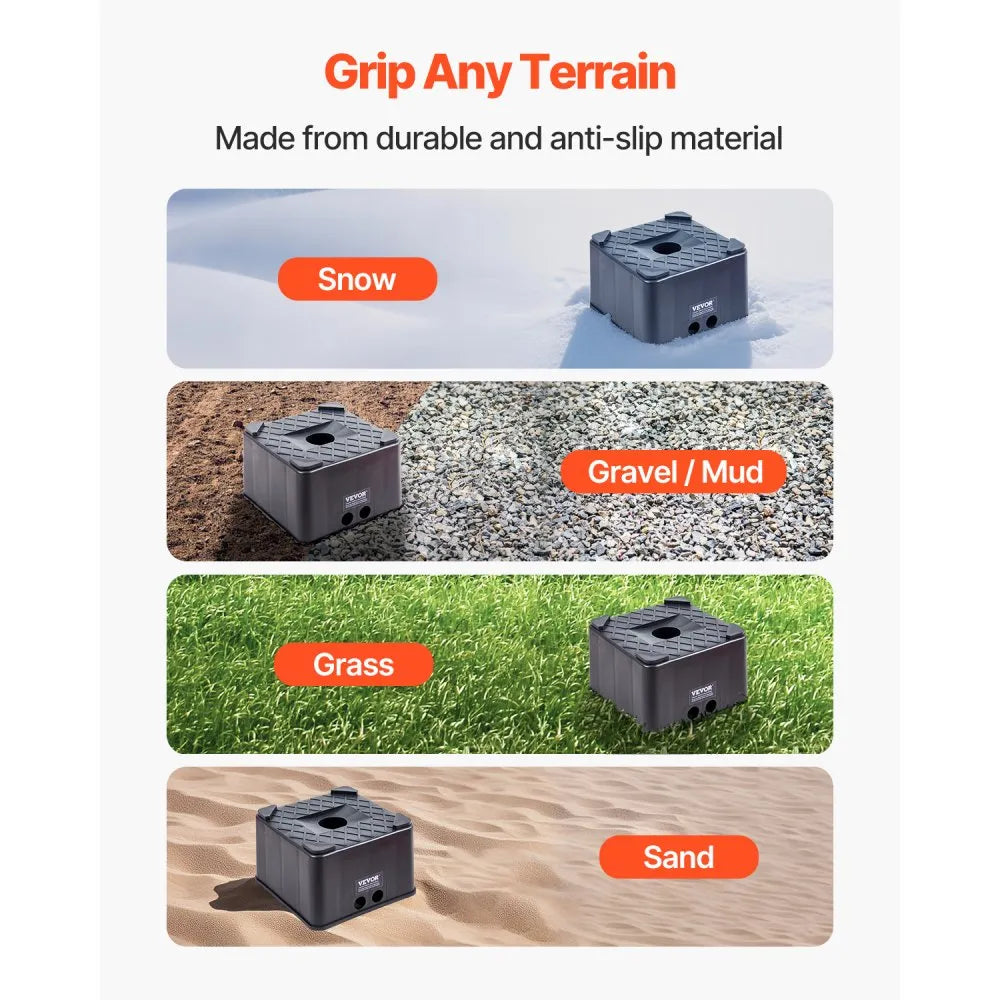 VEVOR Trailer Jack Block, 6" High Heavy Duty RV Leveling Block with 6000 lbs Capacity, RV Jack Stand, Motorcycle Stand, Stool, Camper Accessories for Travel Trailers, 5th Wheels Class A/C Motorhomes
