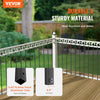 VEVOR Staircase Metal Balusters, 44'' x 0.5'' Square Aluminum Alloy Decorative Banister Spindles, 11 Pack Deck Baluster with Screws, Classic Hollow Straight Deck Railing Satin Black Powder Coated