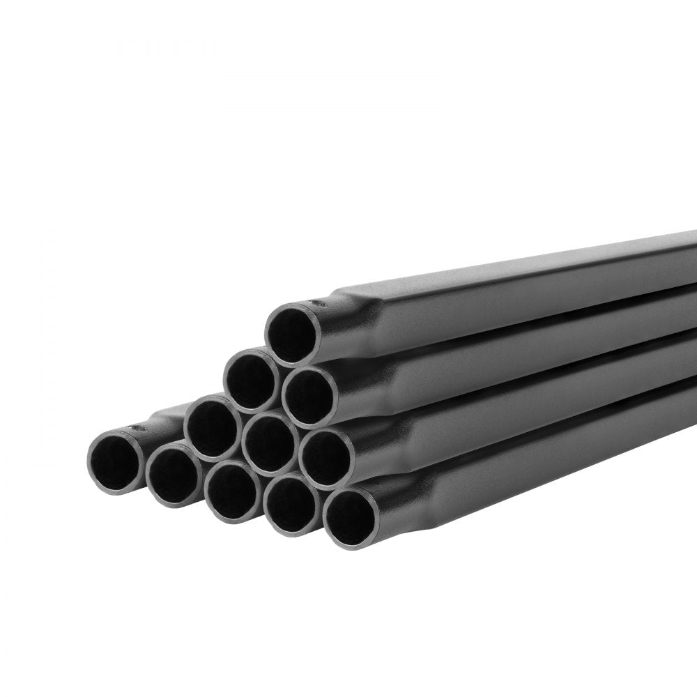 VEVOR Staircase Balusters 11 Pack, 44 Inch Durable Carbon Steel Stair Balusters, 0.5 Inch Indoor Square Metal Spindle Railing, Corrosion-Proof Hollow Deck Railing with Pre-Drilled Holes, Matte Black