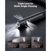 VEVOR Triple Lens Endoscope with Dual-Cable Setup, Industrial Borescope with Light, 7" HD IPS Spilt-Screen, 8 + 2 LEDs, 8X Zoom, IP67 Waterproof Snake Camera for Auto, Plumbing (16.4FT + 9.8FT Cables)