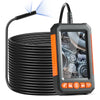 VEVOR Endoscope Camera with Light, Dual Lens Borescope with 49.2FT Semi-Rigid Cable, 4.3" Screen 1080P Inspection Camera, 8 + 1 LED Lights, 4X Zoom, IP67 Waterproof Snake Camera for Auto, Plumbing
