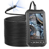 VEVOR Endoscope Camera with Light, Triple Lens Borescope with 49.2FT Semi-Rigid Cable, 5" Screen 1080P Inspection Camera, 8 + 2 LED Lights, IP67 Waterproof Snake Camera for Auto, Plumbing (32GB Card)