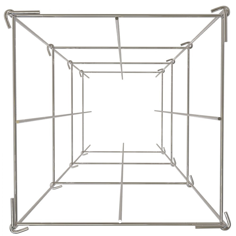 VEVOR Tomato Cages, 11.8\" x 11.8\" x 46.1\", 5 Packs Square Plant Support Cages, Silver PVC-Coated Steel Tomato Towers for Climbing Vegetables, Plants, Flowers, Fruits