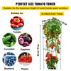VEVOR Tomato Cages, 11.8\" x 11.8\" x 46.1\", 10 Packs Square Plant Support Cages, Green PVC-Coated Steel Tomato Towers for Climbing Vegetables, Plants, Flowers, Fruits
